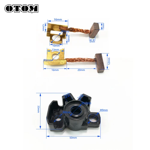 Imagen 2 del producto OTOM-Kit de reparación de cepillo de carbono para Motor de arranque de Motocross, para KTM HUSQVARNA 250 SXF XCF 350 XCF-W FC 450 FE 501 FX, ensamblados en blanco