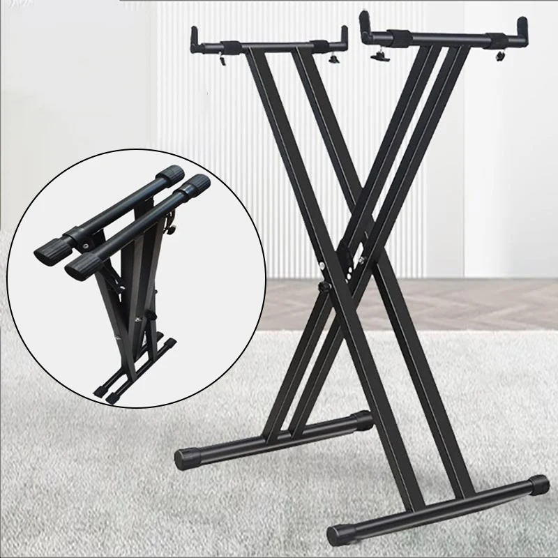 88/61 Keys X-type Electronic Organ Stand 6-speed Adjustment Electric Piano Holders Thickened Folding Keyboard Instruments Stand