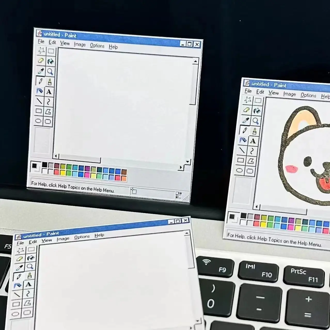 50-Page Retro Computer Drawing Tools Pattern Notepad Classic Design, Minimalist Color Scheme Back-to-School Season Notepad