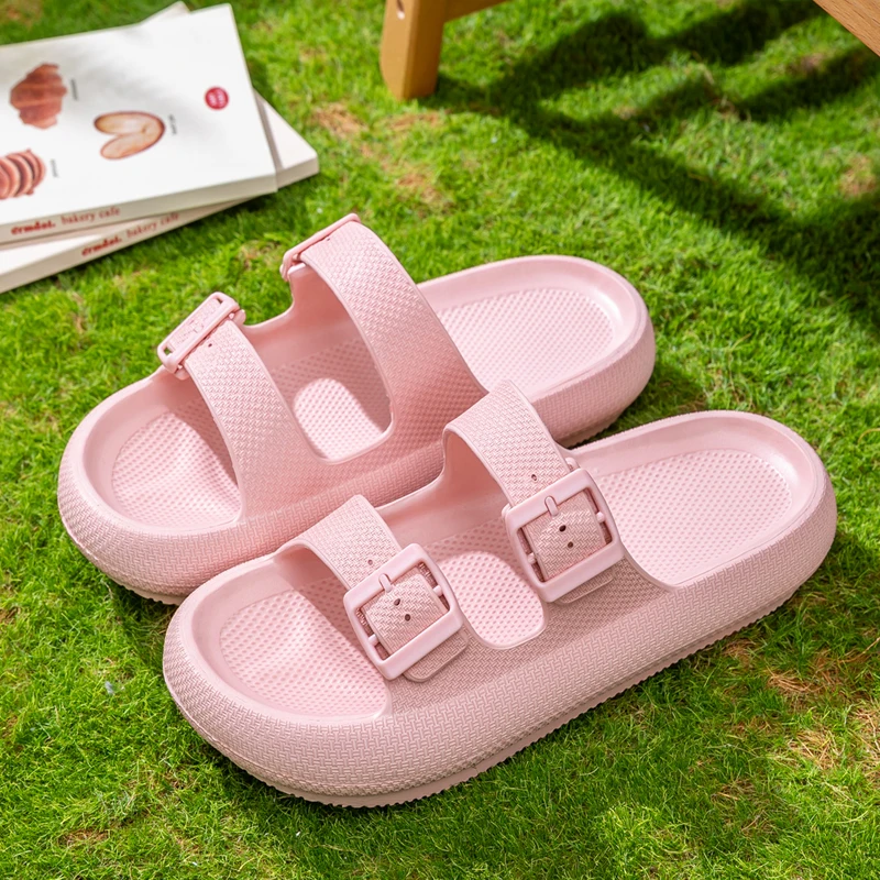 Modische Slide-Sandalen für Damen, Sommer, bequeme EVA-Plateau-Hausschuhe für drinnen und draußen, atmungsaktive Hausschuhe mit weicher Sohle – Detail 5