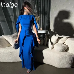 Indigo Elegant Evening Dresses O Neck Sleeveless Floor-Length Women Formal Party Saudi Classic Dress  فساتين السهرة Customized