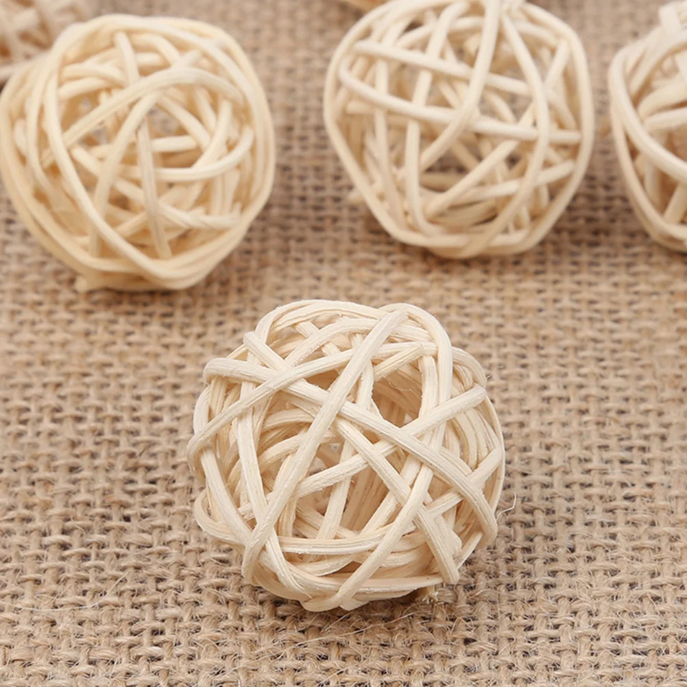 Natural Wicker Rattan Balls Vase Fillers Aromatherapy Rattan Balls for Craft Project Aromatherapy Wedding Table Decoration