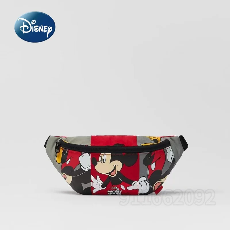 Disney Mickey New Children\'s Waistpack Luxury Brand Children\'s Crossbody Bag Cartoon Girls\' Waistpack Fashion Children\'s Bag