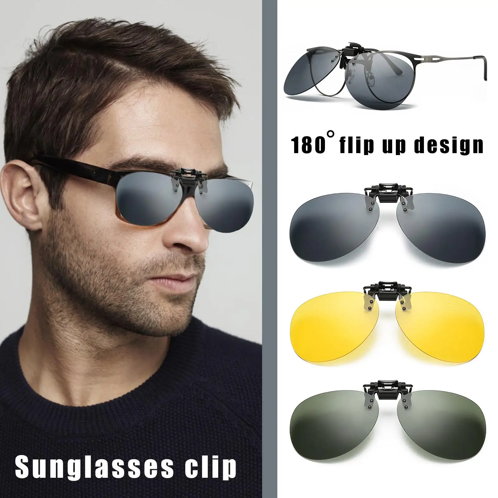 

Polarized Clip On Sunglasses Men Photochromic Car Driver Clip Q2g6 Sunglasses Clip Polarized G Go Anti Glasses Lenses T2n9 M7V6