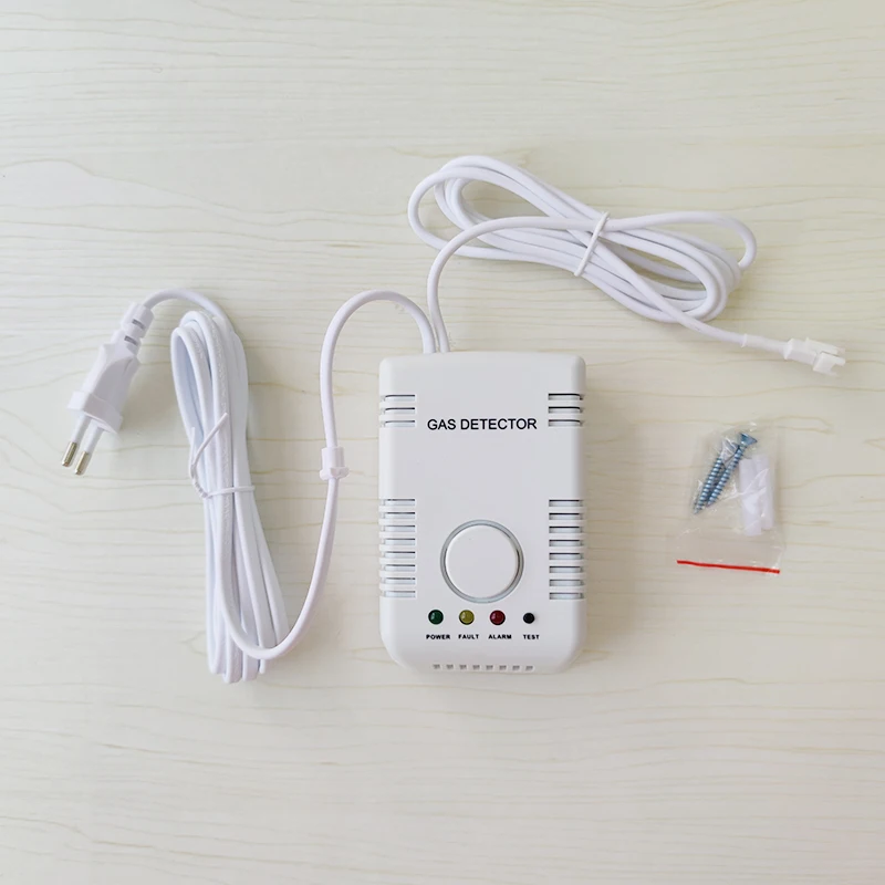 220V EU Plug 85db Alarm Sound Combustible Natural Gas Leak Detector Sensitive LPG Gas Detector with 1/2