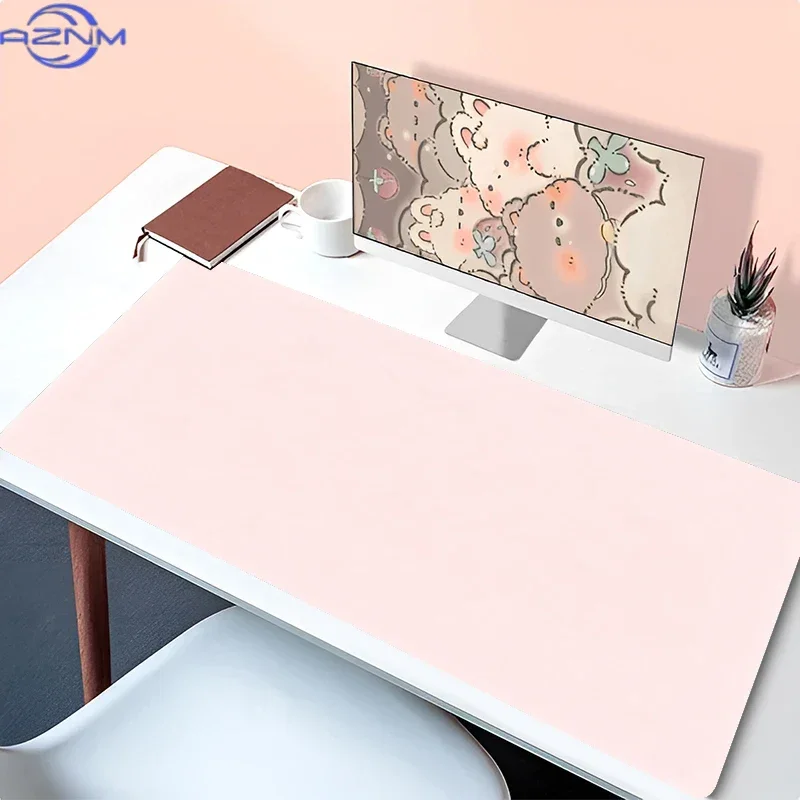 Solid Light Pink Plain Large Mousepad, Non-Slip Rubber Waterproof Extended Desk Mat, Minimalist Solid Color Mouse Pad for Gaming