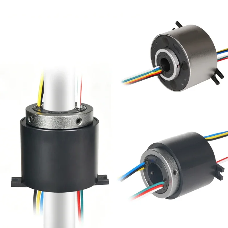 1PCS Through-Hole Slip Ring 8/10/12.7mm Inner Diameter 12V-380V 6CH 5A Conductive Slipring 360° Rotary Electrical Connector