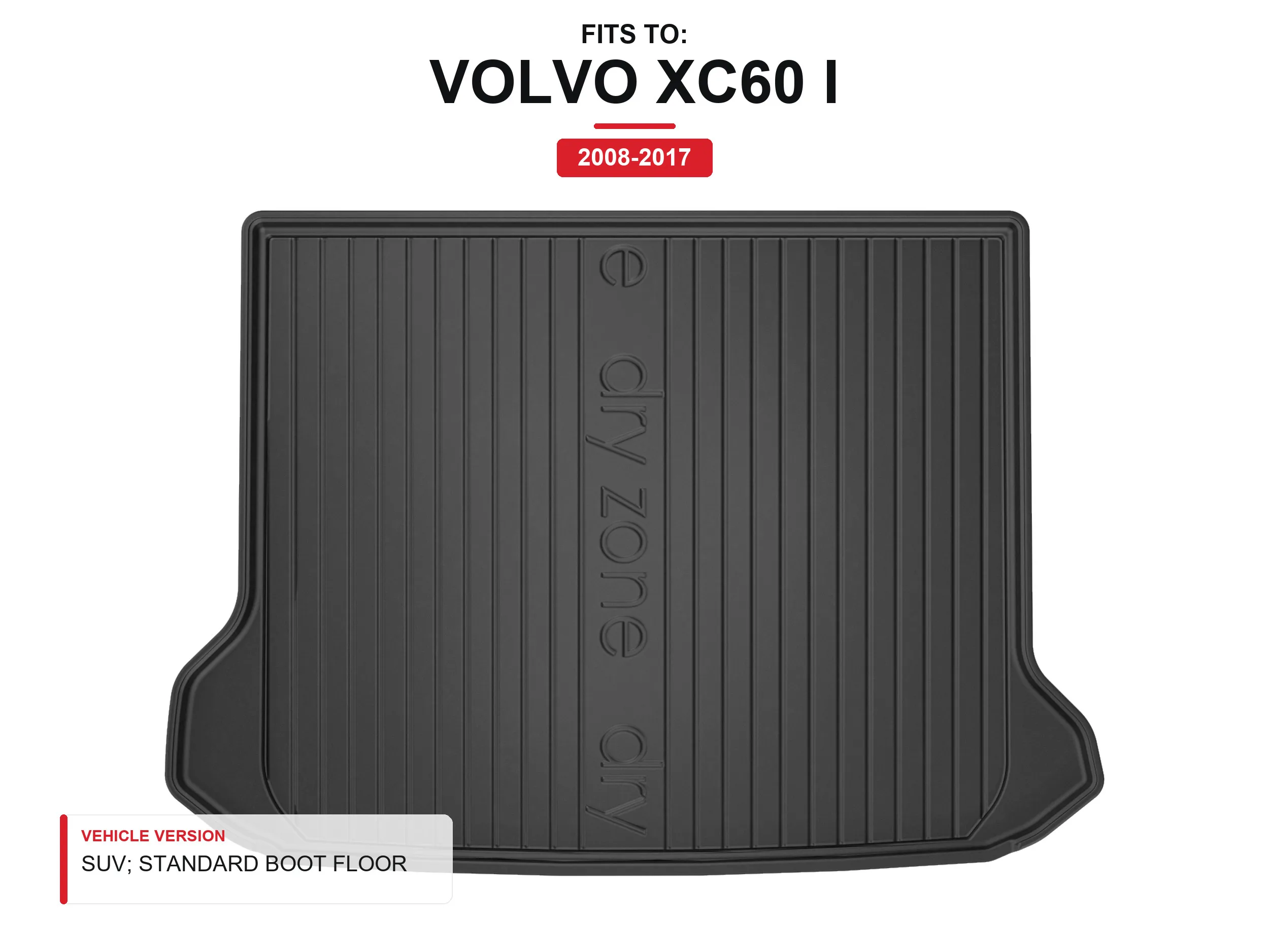 Tpe Dryzone kofferbakmat voor: Volvo Xc60 I 2008-2017 Suv