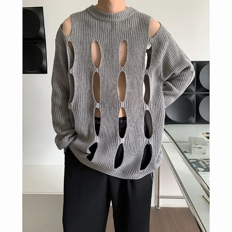 

Korean Fashion Novel Hollow Out Sweaters for Men and Women 2023 Hip Pop Holes Pullovers Casual Oversize Designer Luxury Clothing