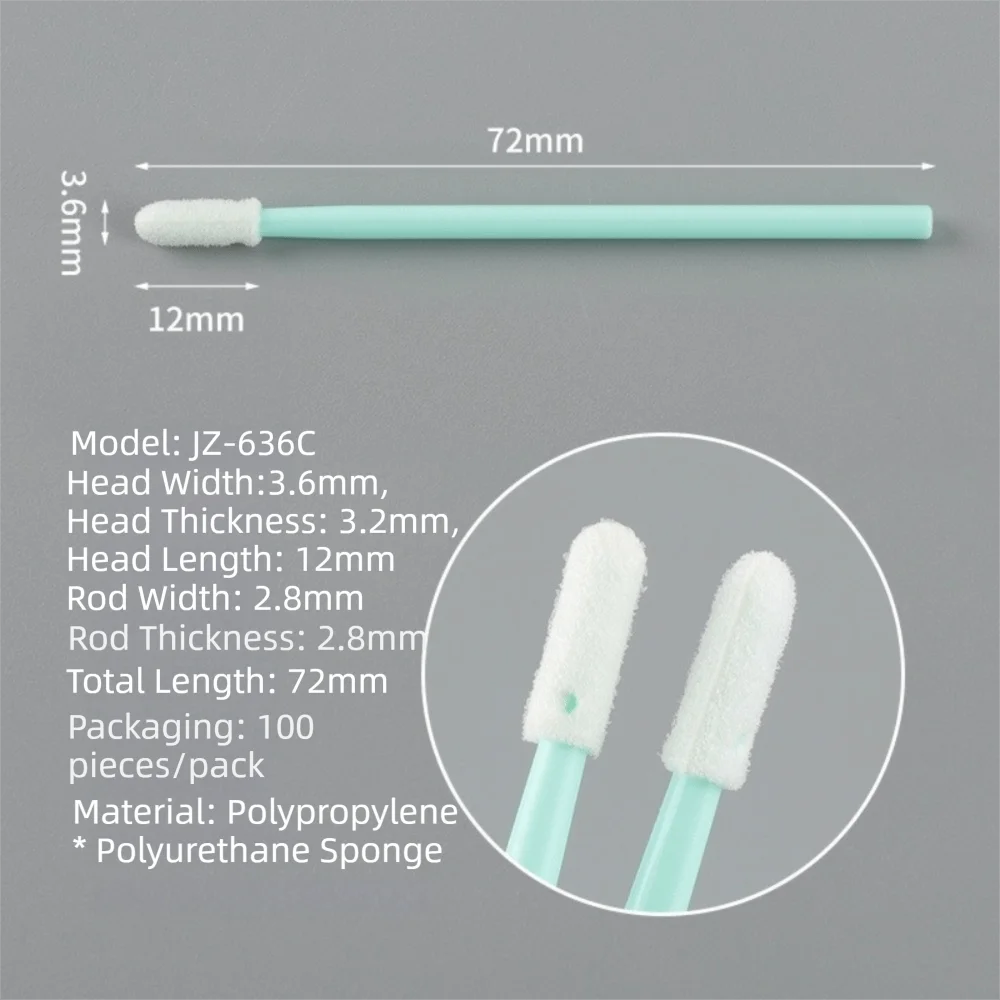 100 szt. Bezpyłowych szczoteczek do czyszczenia aparatów cyfrowych z plastikowymi uchwytami, końcówki z włókien niepylących, precyzyjne waciki do czyszczenia, cienkie.