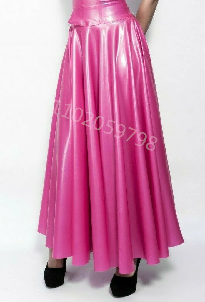 100% Natural Latex rubber LONG SKIRT size UNISEX TV fetish Color Avaible Latex Swing Skirt Clubwear