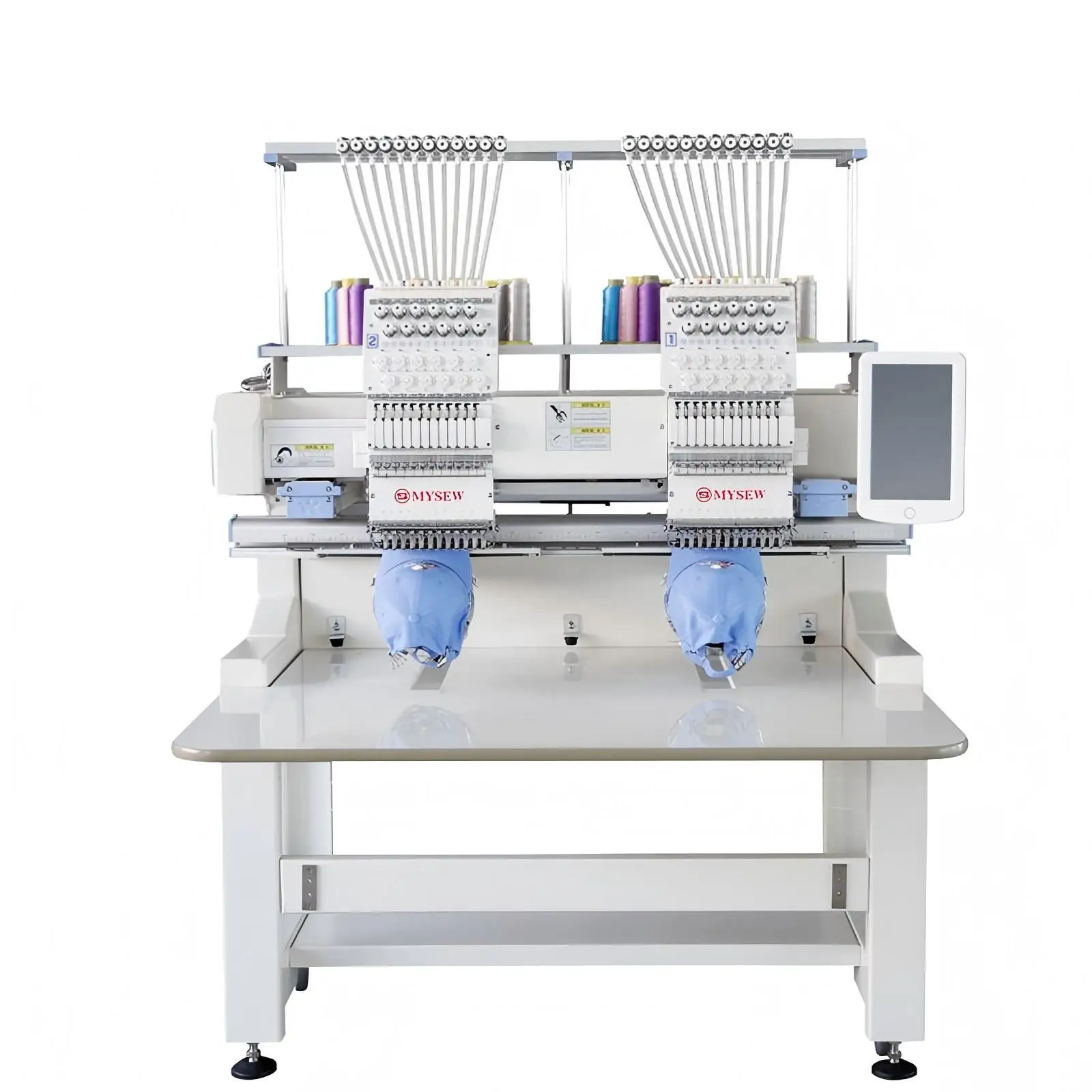MBC-1502 Automatic 12/15   2 Head Industrial Computerized Commercial Embroidery Machine for Hats T-Shirt Flat Cap Garment