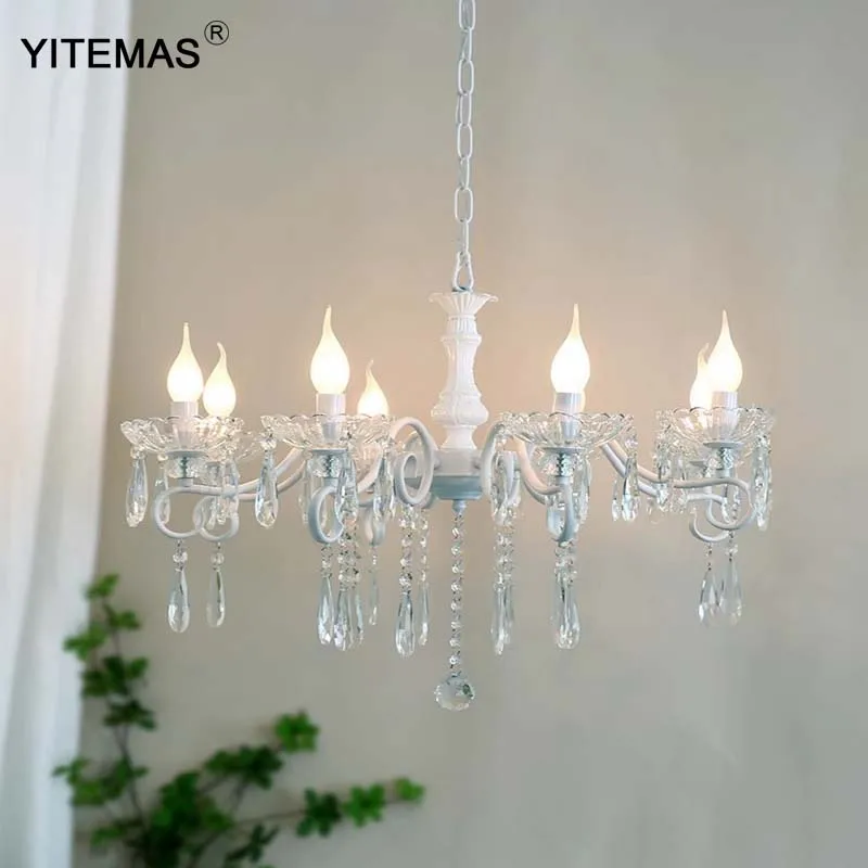 French light luxury bedroom crystal chandelier living room Korean fresh dining room American countryside children's room princes