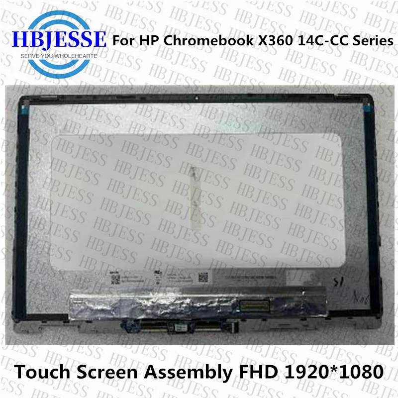 Imagem -02 - Fhd Lcd Display Touch Screen Assembly para hp Chromebook X360 Série 14c-cc 14c-cc0060ng 14c-cc0010ca Nv140fhm-n4t V8.0 14