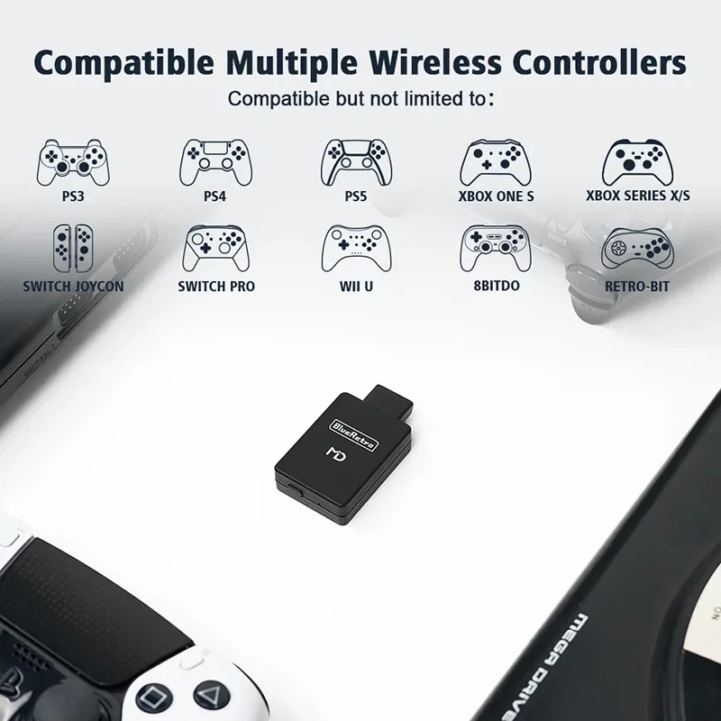 Adattatore convertitore controller di gioco wireless Controller wireless compatibile PS4 PS5 Switch 8bitdo per console Sega MD