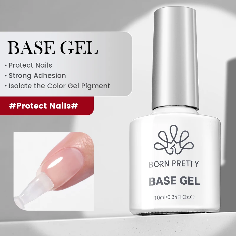 BORN PRETTY 1/2/3/4Pcs 10ml Nail Gel Base Gel Top Coat Matte Coat Nails Polish Long Lasting LED UV Gel Nail Polish DIY Manicure