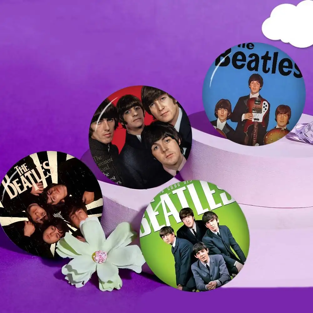 Band The B-Beatles Round Button Pins Slogan Creative Brooches Backpack Clothes Decoration Fashion Cartoon Jewelry Gifts