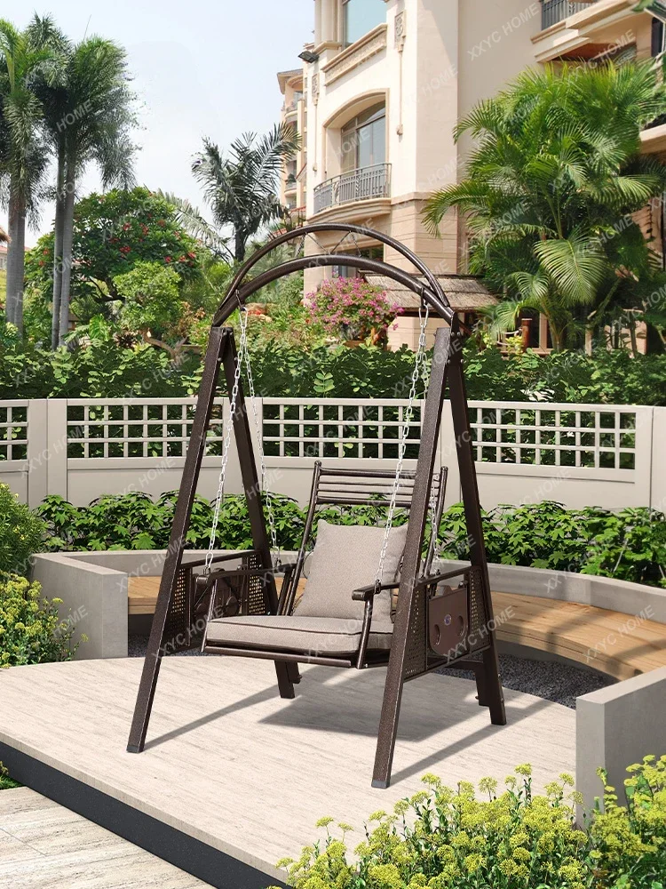 

Single rocking chair wrought iron garden outdoor villa swing courtyard outdoor balcony swing chair