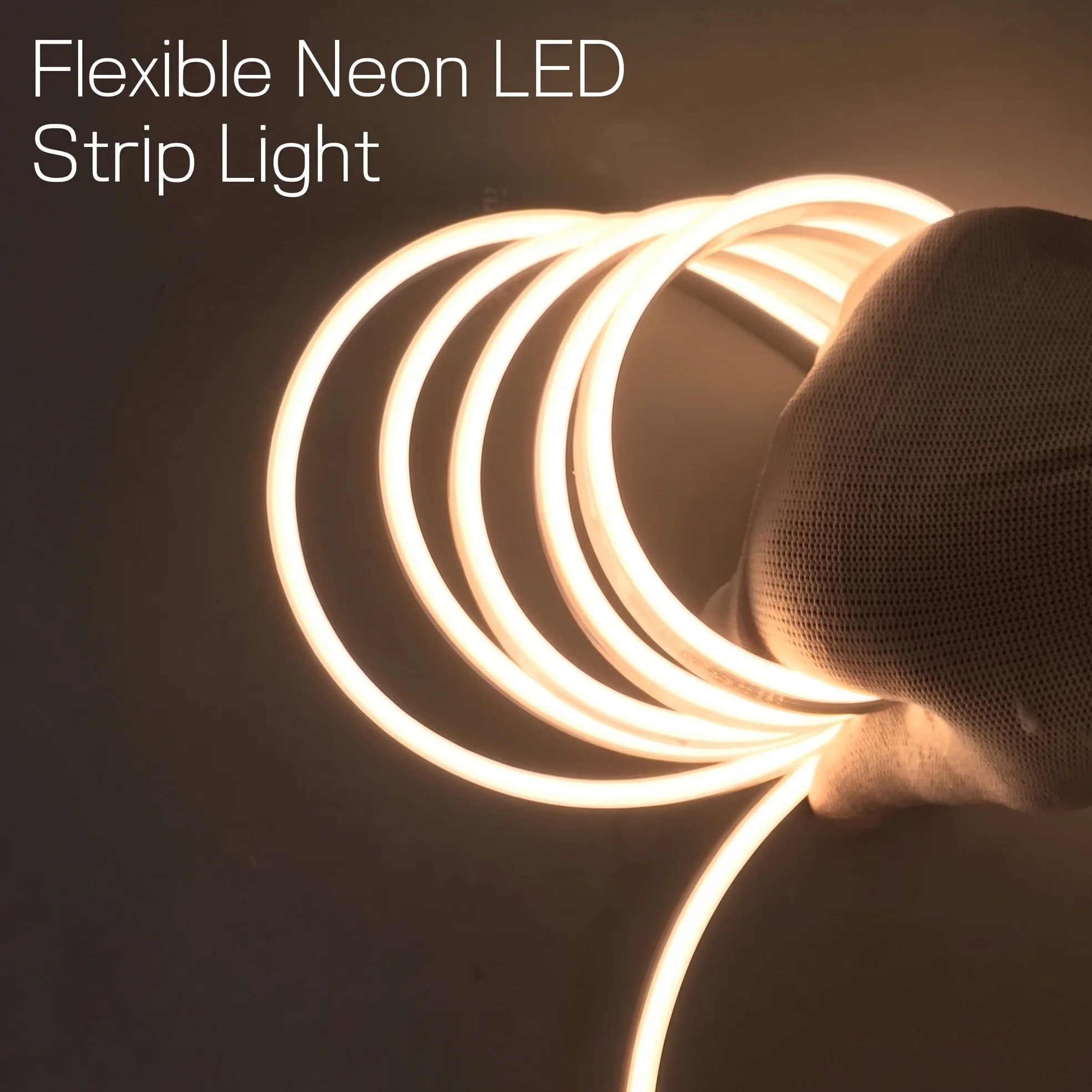 5M 6×6mm White Silicone Front-Illuminating Silicone Sleeve Comes with a 3mm Warm-Light LED Strip. It Is Powered by DC 12V and Serves as an Ideal Solution for Car and Cabinet Decoration