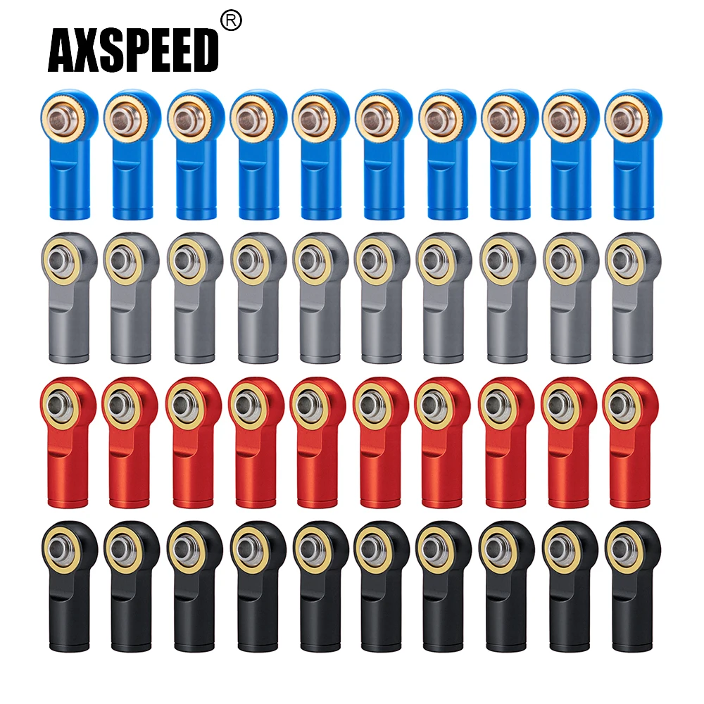 AXSPEED 10Pcs Metal M4 Counter Clock-wise Thread Ball End Head Link Rod Joint for TRX-4 Axial SCX10 II 1/10 RC Car Model Parts