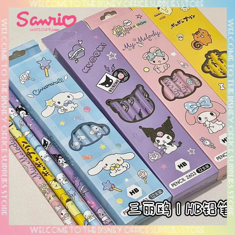 

Деревянный карандаш Sanrio Hb, милый мультяшный деревянный карандаш для японского письма и рисования, ручка для практики, подарок для студентов