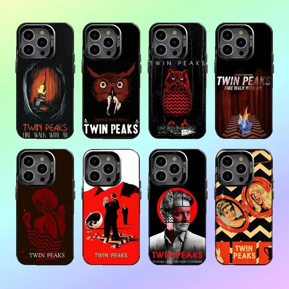 

Twin P-Peaks Fire Walk With Me Phone Case For iPhone17,16,15,14,13,12,11 Plus,Pro Max Colored silver phone case