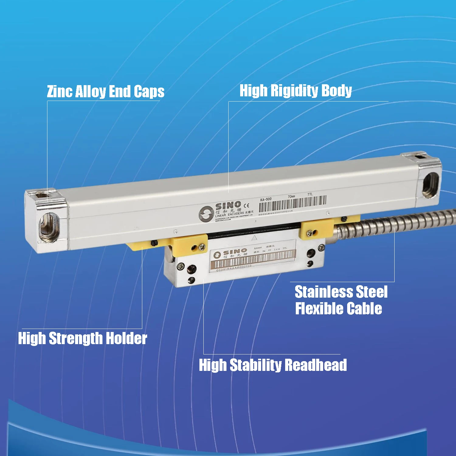 SINO KA500 sottile righello griglia ottica sottile linea di scala lineare DRO KA-500 1um 0.001mm TTL 70mm 120mm 270mm 320mm 370mm 420mm 470mm