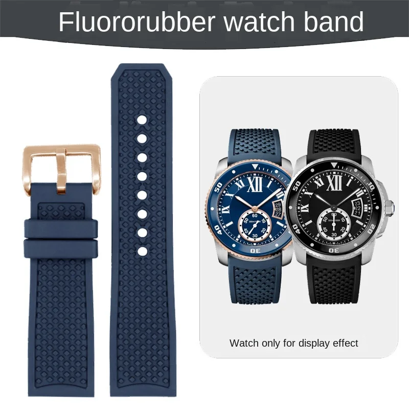 

Substitute For 50 Fathoms, 50 Searches, 5015, 5200/Blue Angel/Calibo Series Straight Interface Fluororubber Watch Strap 23/24mm