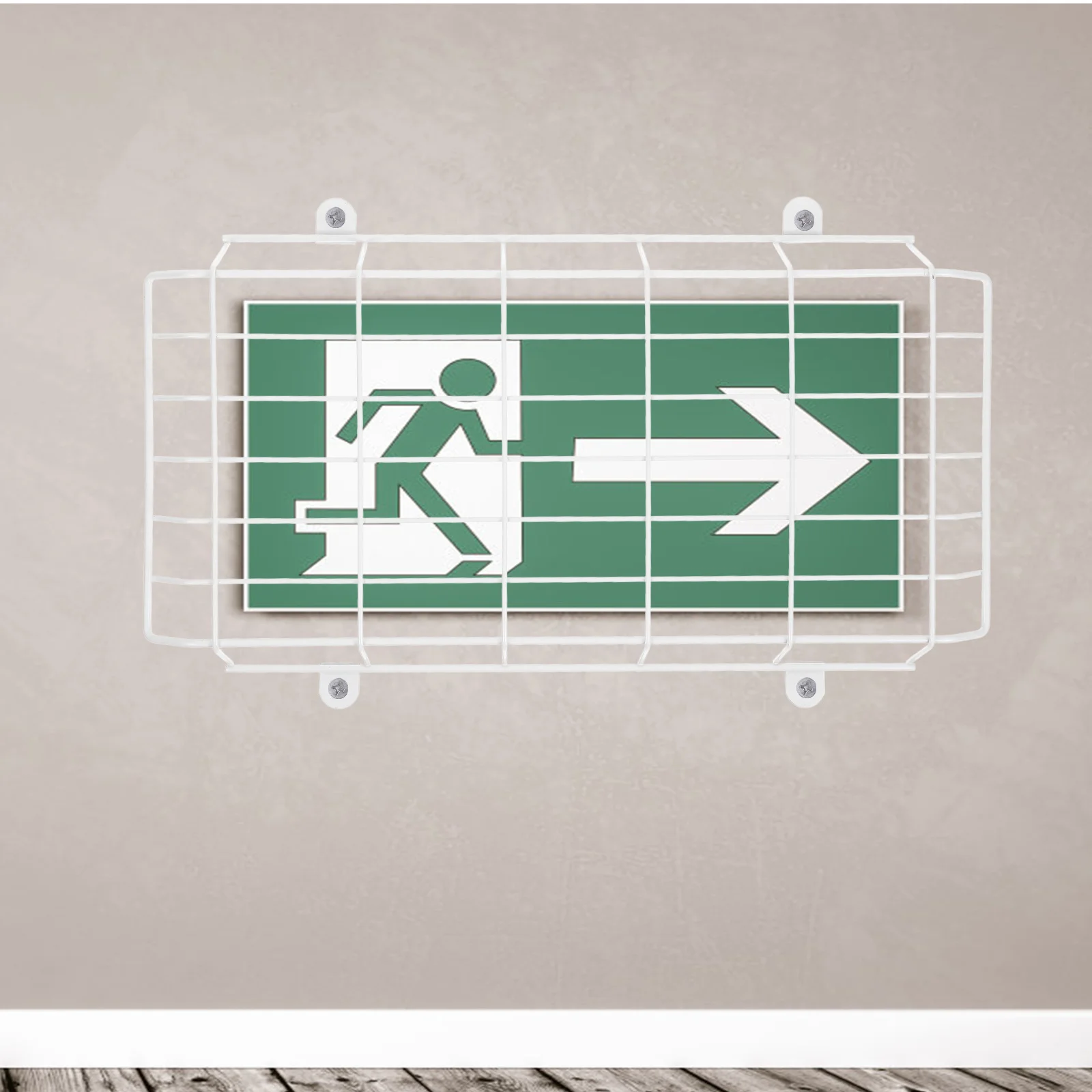 غطاء حماية سلك إضاءة الطوارئ مثبت على الحائط - حماية من الفولاذ المقاوم للصدأ لعلامات الخروج وآمن الإضاءة في حالات الطوارئ