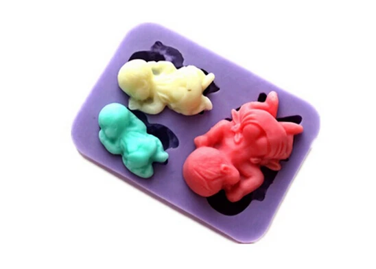 3 big Medium and small  Lying child  modelling chocolate mold  silicon fondant Cake decoration mold wholesale fondant mold