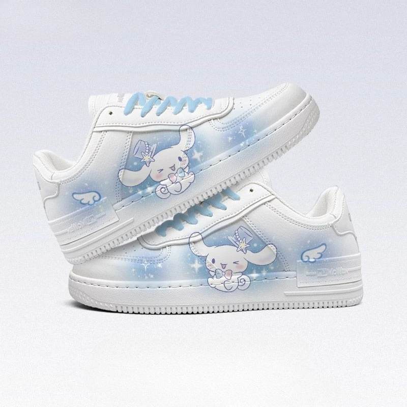 Sanrio cinnamoroll sapatos para meninas tênis brancos estudante sapatos casuais kawaii baixo estado sapatos de caminhada tênis femininos