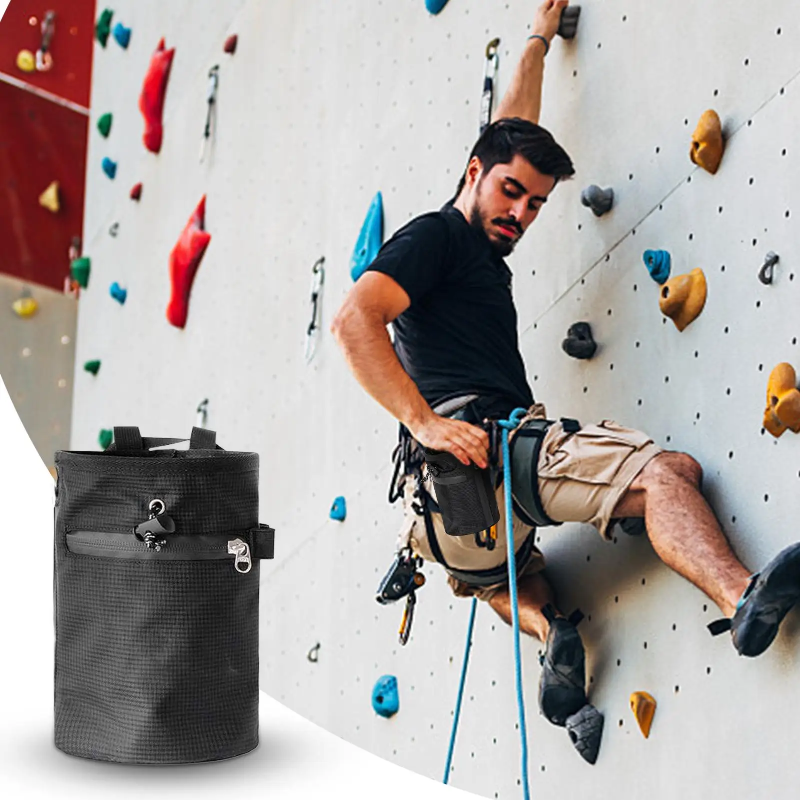 Chalk Bag with Adjustable Waist Belt Waterproof Powder Pouch for Bouldering Gymnastics Weightlifting Versatile Gym Accessory