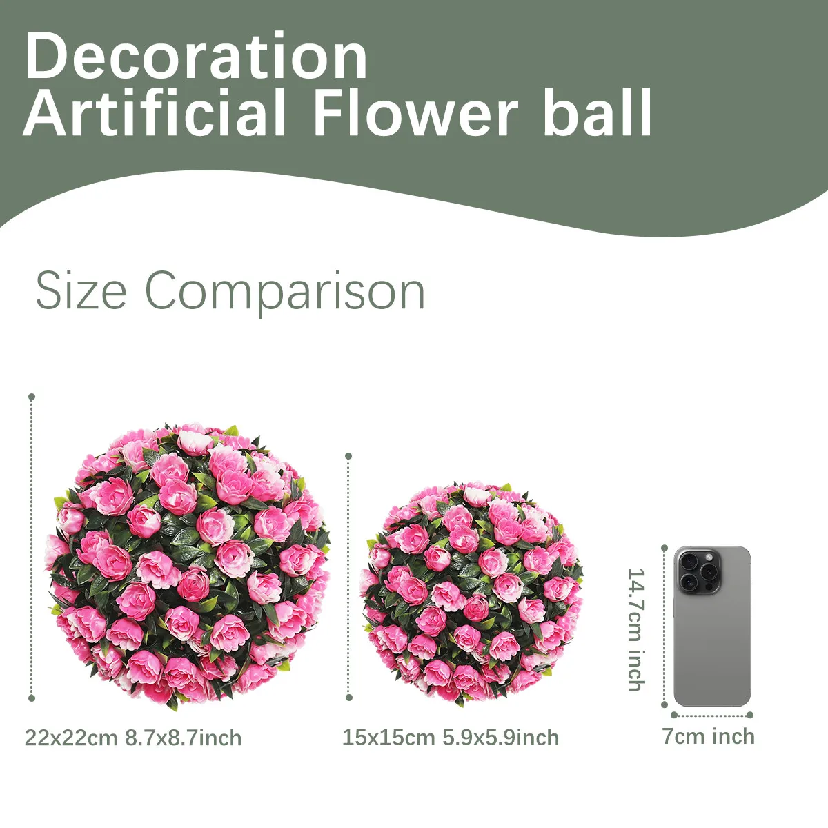 XIYA FLOWER Artificial Flower Rose Ball Artificial Boxwood Grass Ball White Pink Pe Material Party Garden Home Deco