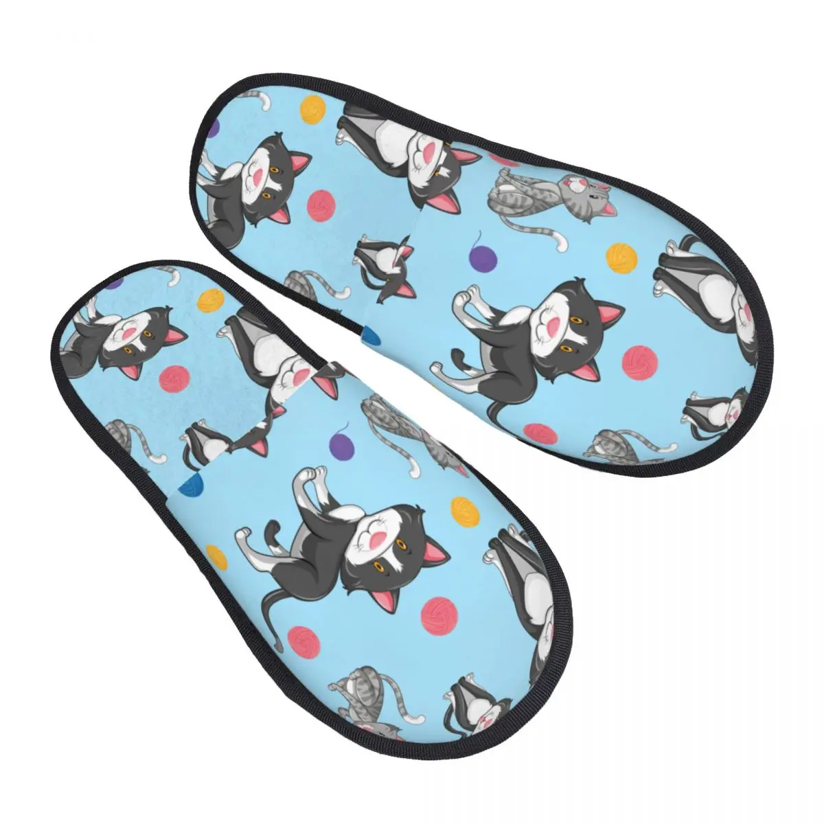 

Indoor Geometric Cat Warm Slippers Home Plush Slippers Home Soft Fluffy Slippers