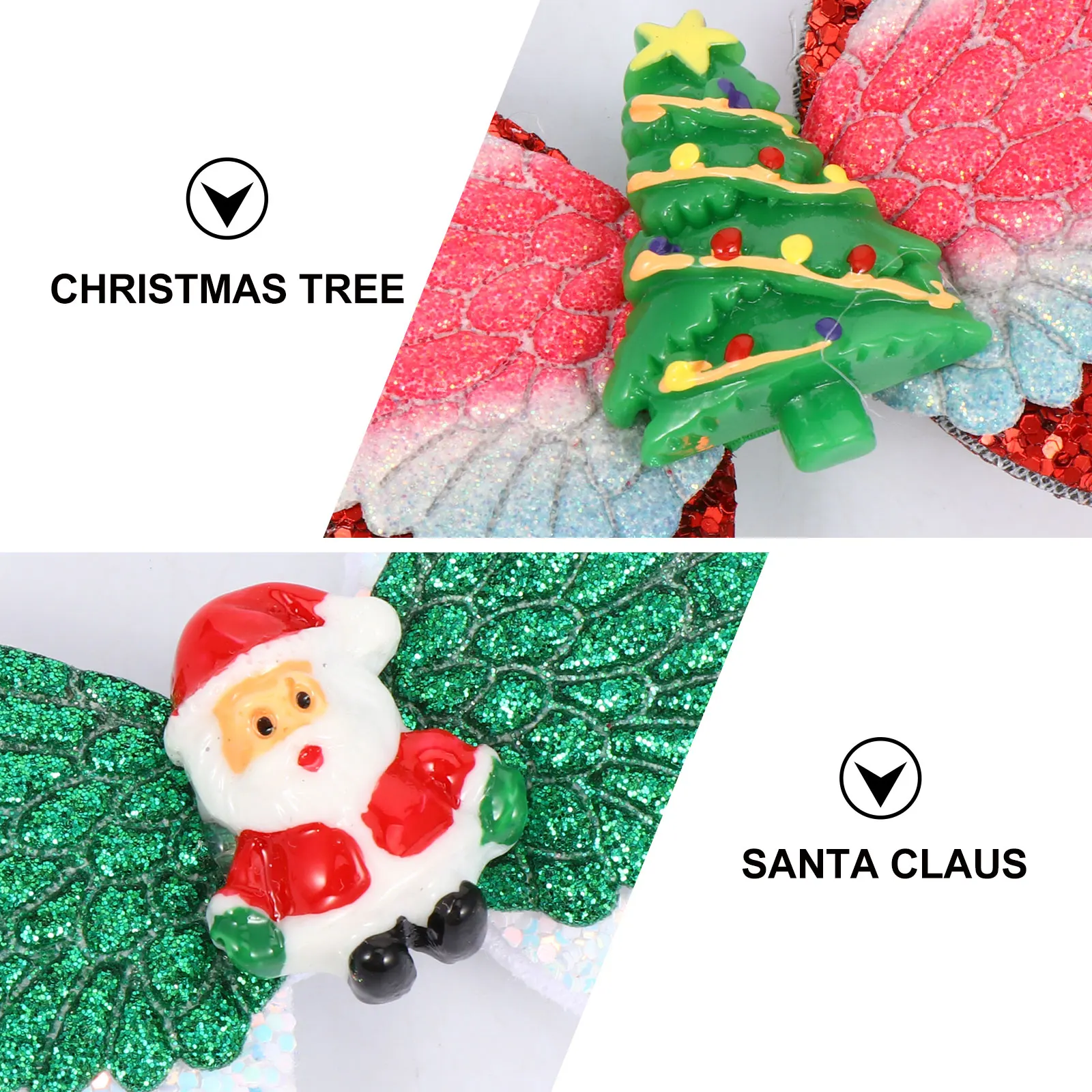 

4 Pcs Decoration Christmas Headdress Red Bow Hair Clip Accessories Hairpin Bows for Decorations