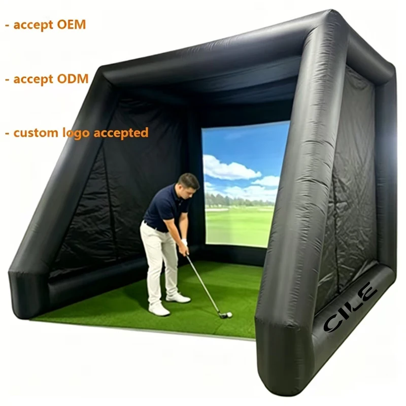 

Inflatable Golf Simulator Enclosure Large Screen Indoor Golf Cage Fast Shipping Portable Golf Training Equipment