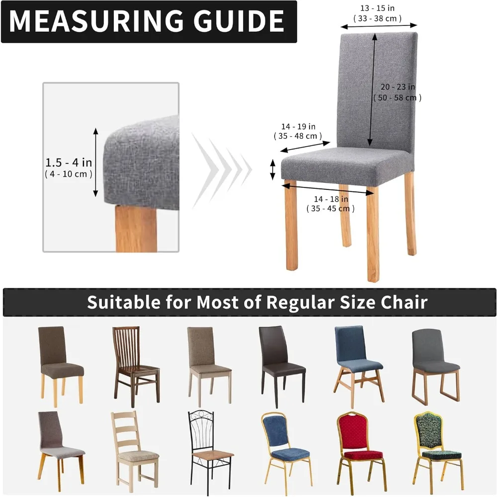 Набор водонепроницаемых чехлов для стульев для столовой, эластичный жаккардовый чехол для стульев, съемный моющийся протектор для стула для дома