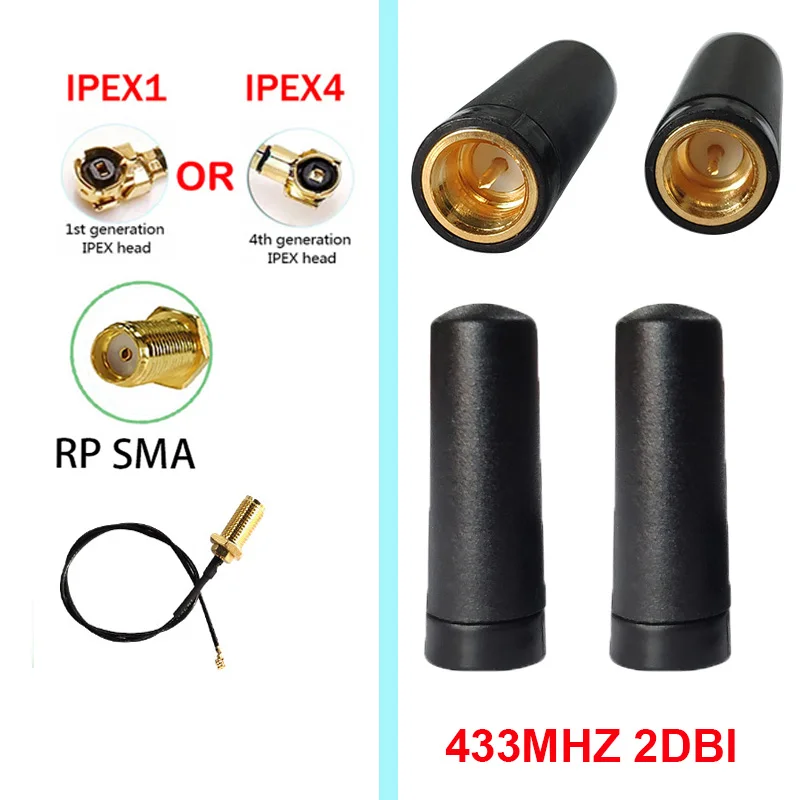 

GWS 5 шт./партия, 433 МГц Антенна mini 2dbi sma, штыревая lora антенна и отрезок ipex 1 4 mhf4, наружный кабель для модуля RF IOT lorawan