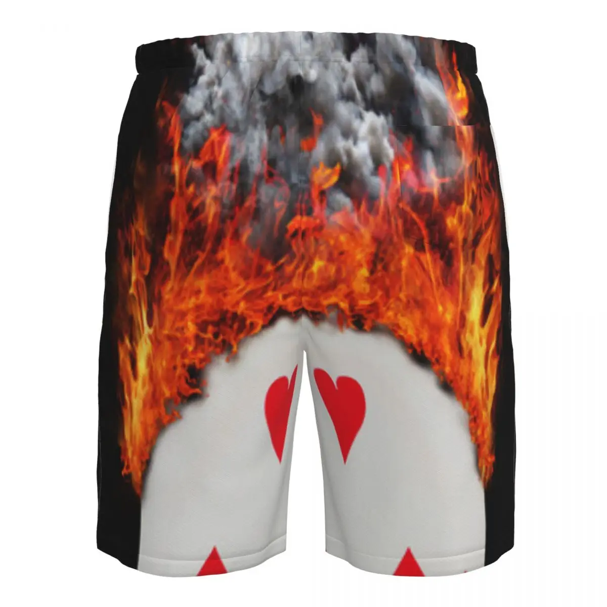 Men's Swimming Shorts Playing Card With Fire And Smoke Trunks Beach Wear