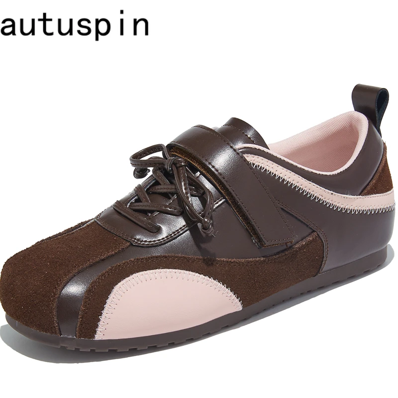 

AUTUSPIN Spring Autumn Women Shoes Lightweight Leisure Flats Sude Microfiber Leather Vulcanized Sneakers Fashion Tide Shoes