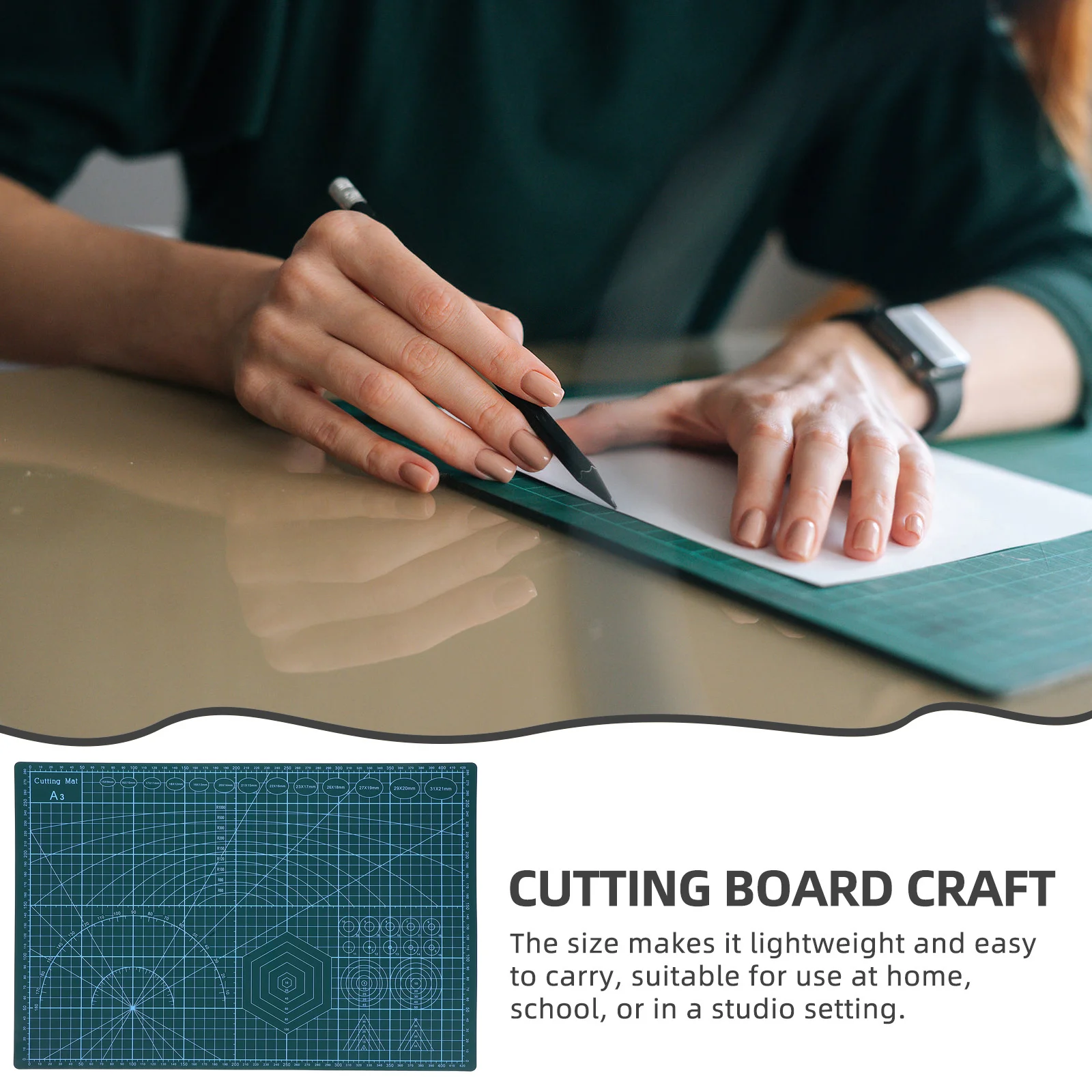 

Grid Cutting Mat Pvc Durable Self-Healing Craft Cutting Mat Surface For Craft Hobby Work Desk Cut Resistant