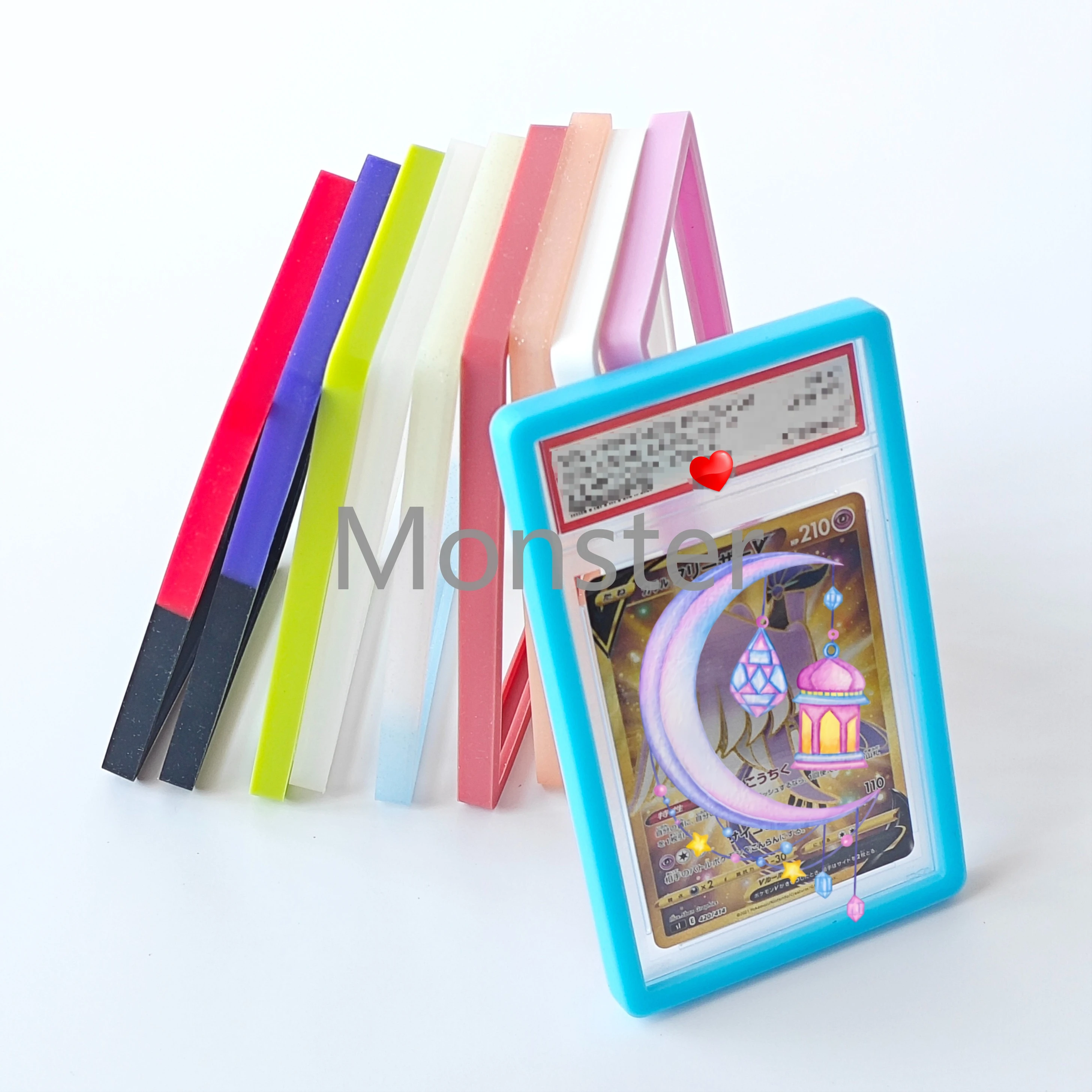 

Коробка для карт с рейтингом PTCG Pokemon Yu Gi Oh, силиконовая мягкая плита, защитный чехол для бампера, полностью окруженный чехол, защитное кольцо, подарок