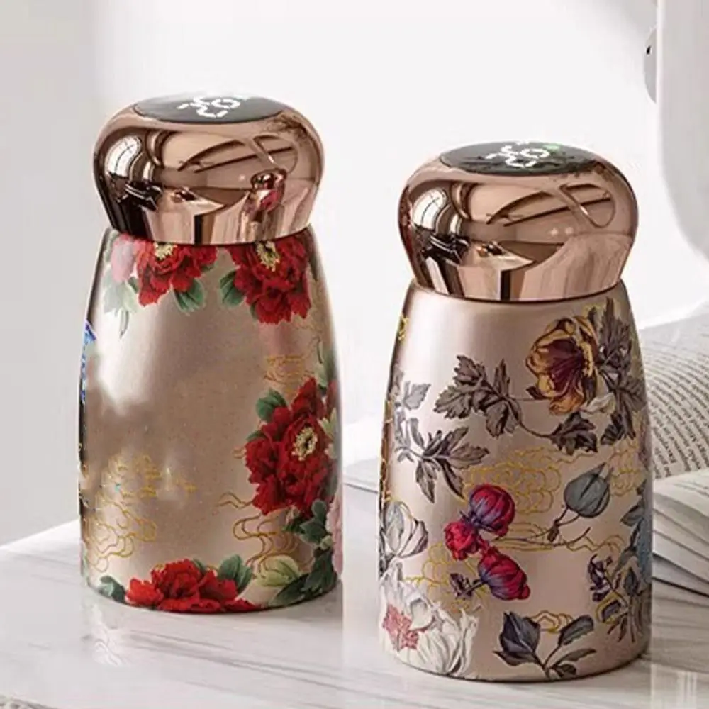 

Intelligent Mini Thermal Cup Retro Large Capacity Vacuum Insulated Cup Stainless Steel Portable Coffee Cup Outdoor Travel