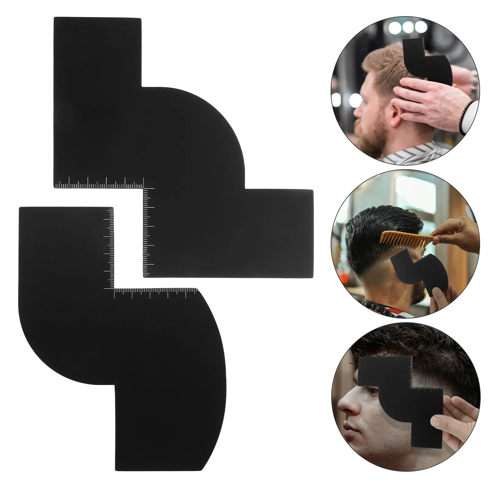 

2 шт. Инструмент для формирования линии роста волос, шаблон для укладки бороды, направляющая для бритья по линии шеи, парикмахерский инструмент для прорисовки линии, для мужского ухода и стрижки, прочный