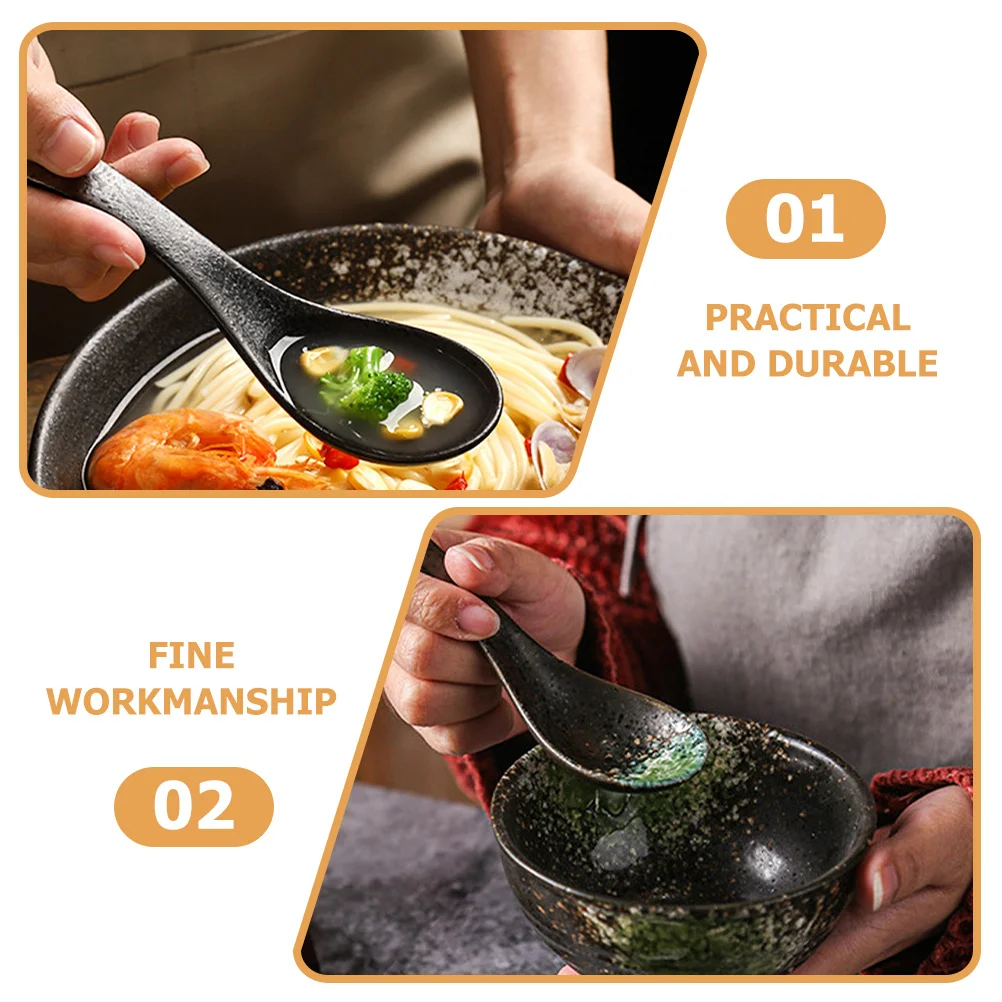 

4Pcs Japanese Style Ceramic Soup Spoons Antiscalding Practical for Honey Soup Porridge Desserts Tableware Decorations