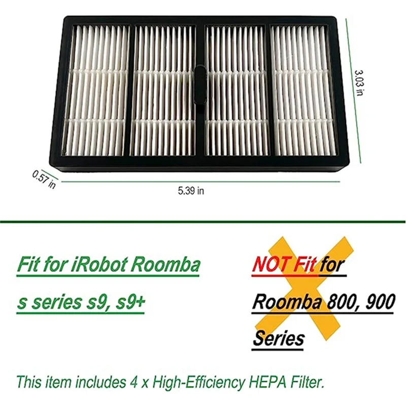 L65a para irobot roomba série s s9 s9 + plus robô aspirador de pó kit filtro alta eficiência peças reposição