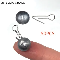 50Pcs/lot Fishing Lead Head Sinker Jig Bullet Weights Lure Cheburashka Lead Sinker For Soft Lure Fishing Accessories 3g-14g