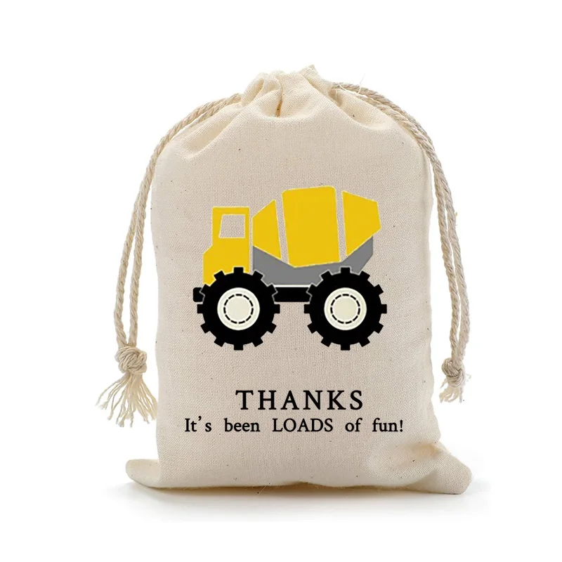 5pcs Loads of Fun candy gift Bags Construction Dump Truck Theme boy first 1st 2nd 3rd 4th happy Birthday Party decoration Favor