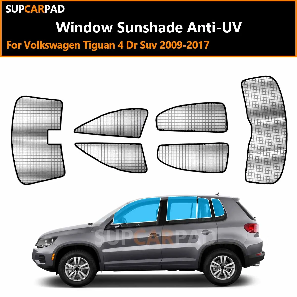 

Для Volkswagen Tiguan 4-дверный внедорожник 2009-2017: Индивидуальные солнцезащитные шторки на окна автомобиля, анти-УФ, козырьки-дефлекторы, аксессуары