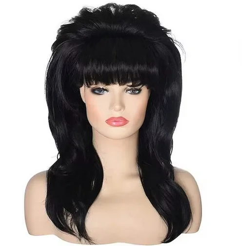 Wig rambut sintetis Peggy Bundy Beehive 80s, Wig rambut sintetis panjang bergelombang untuk ibu rumah tangga menikah, kostum Cosplay Vintage Halloween